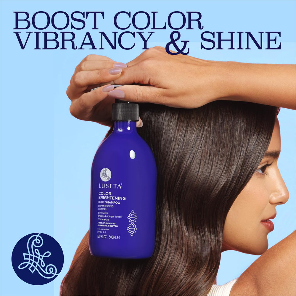 Luseta brunette-tone before-after demonstrates lifted cool tones and vibrancy.