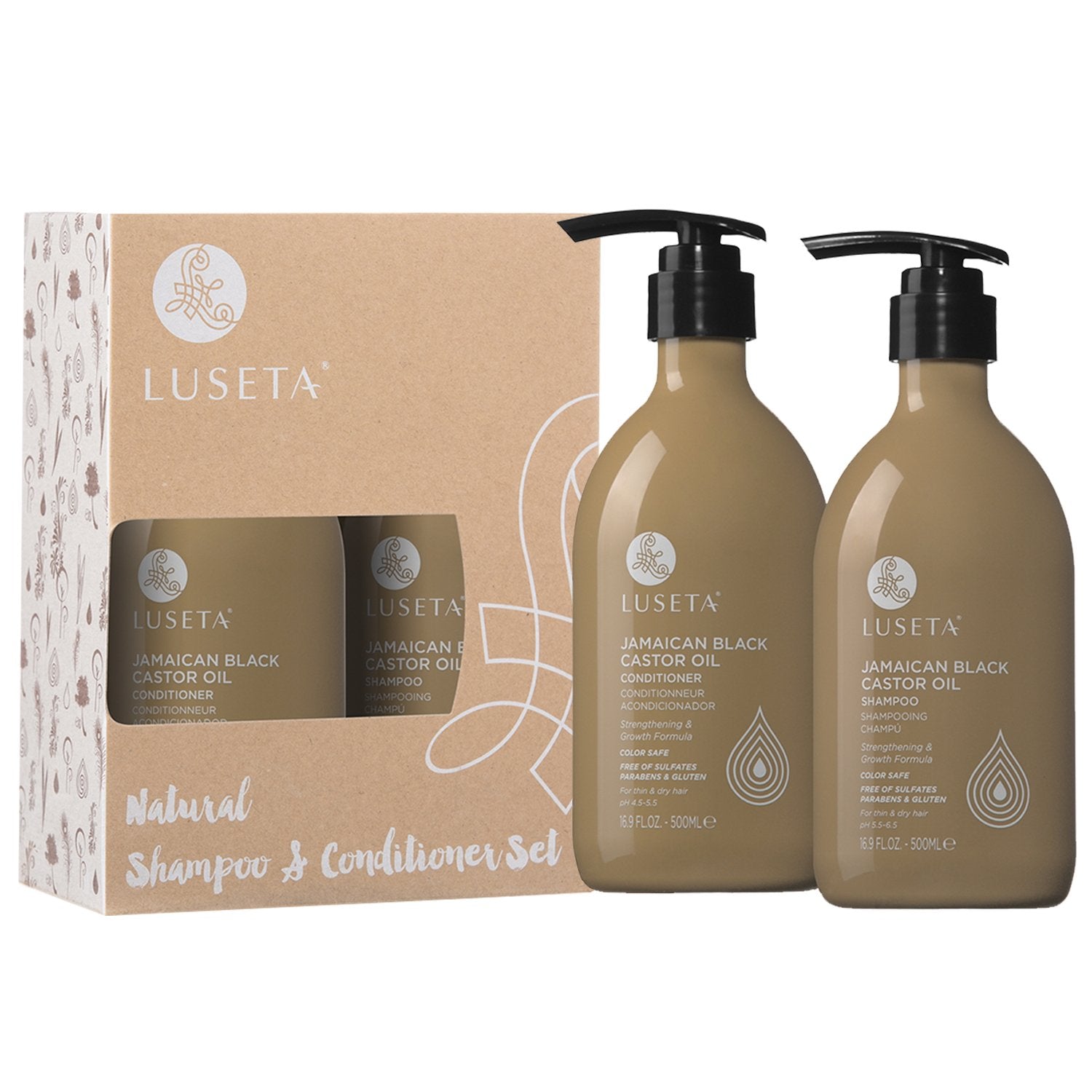 Luseta Castor Oil bottle and packaging display on shelf