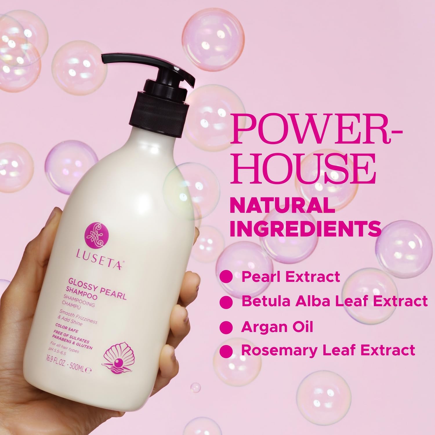 Luseta color-safe shampoo bottle suitable for treated hair.