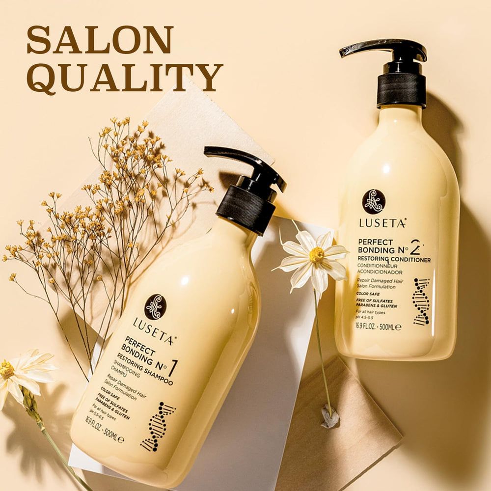 Luseta color-treated hair care bundle protects color while restoring texture.