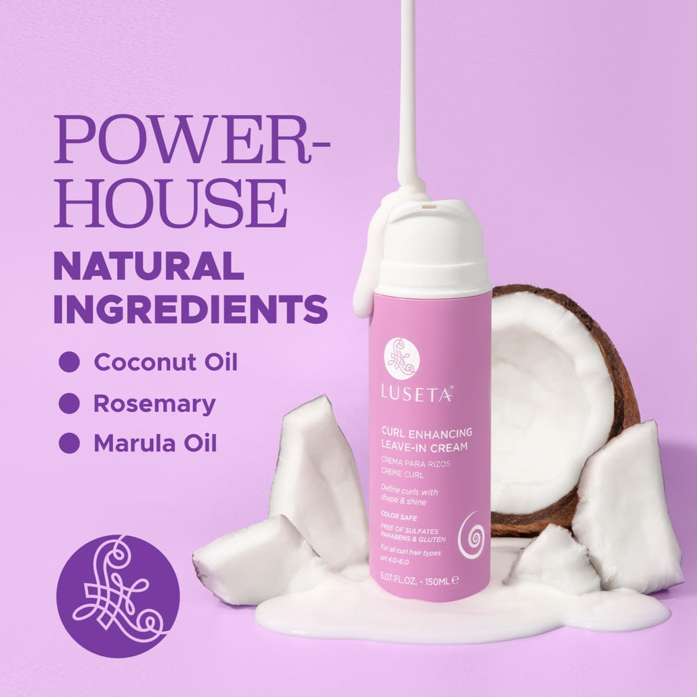 Luseta Curl Defining Cream shows frizz control and added shine.
