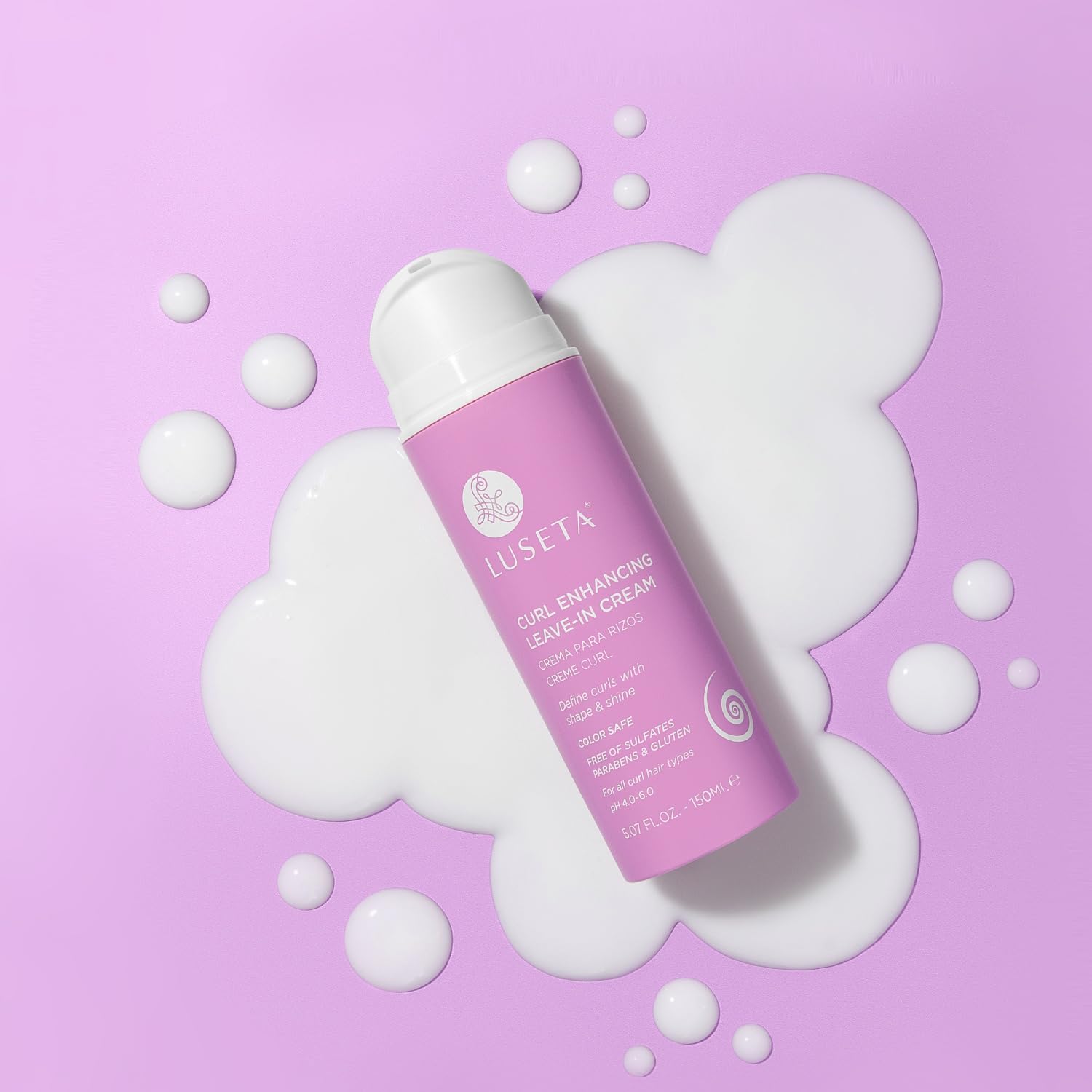 Luseta Curl Defining Cream packaging label highlights sulfate-free formula.