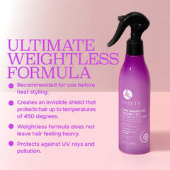 Luseta Curl Protectant mist on wet hair for even coverage.