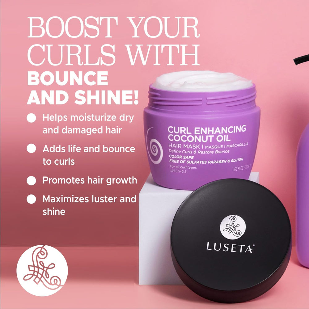 L LUSETA mask ingredients highlight rose oil and coconut oil for nourishment.