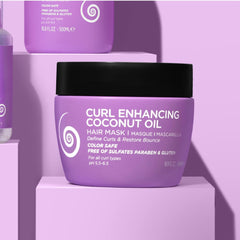 L LUSETA curly hair mask texture close-up reveals creamy conditioning formula.