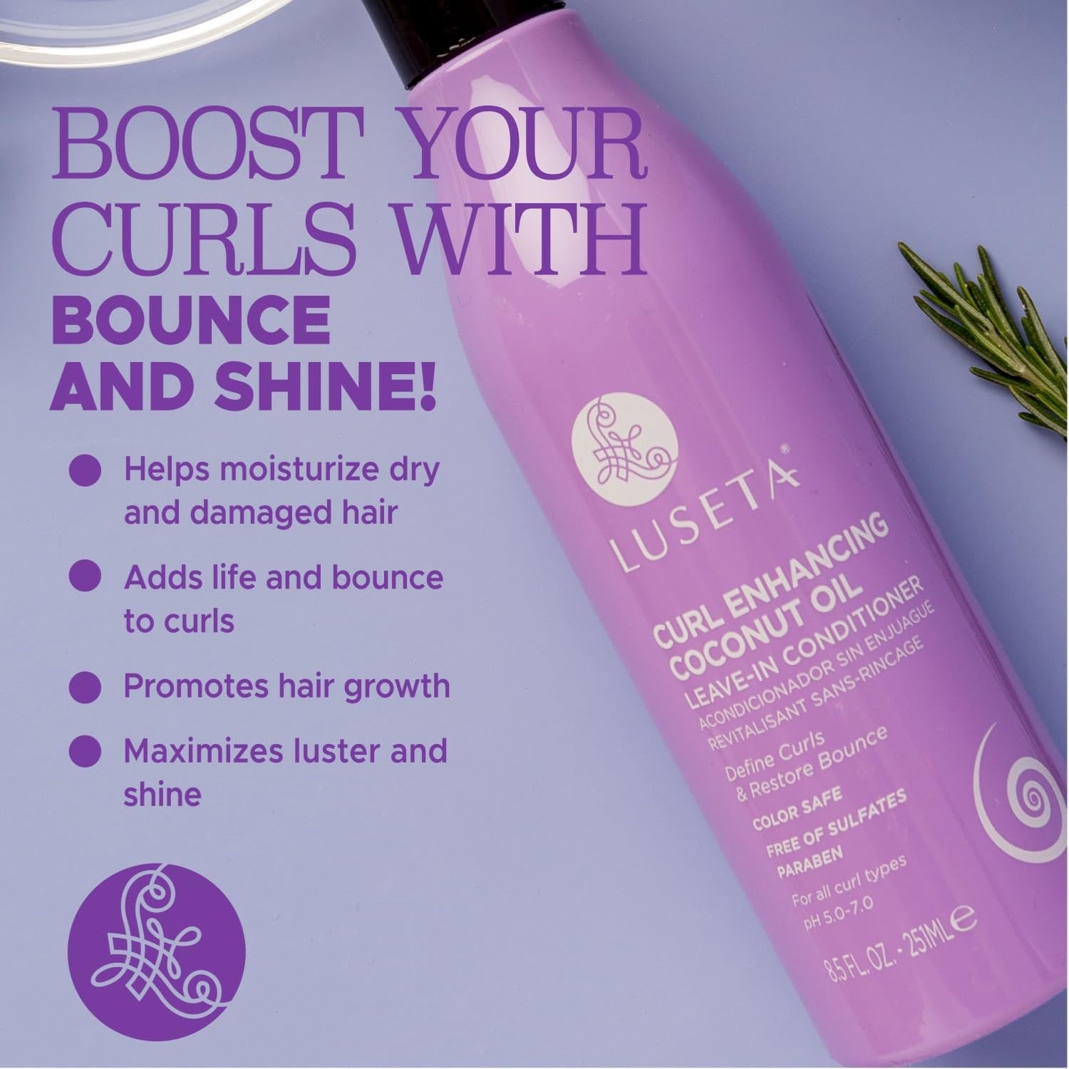 Luseta frizz-control leave-in spray on curls