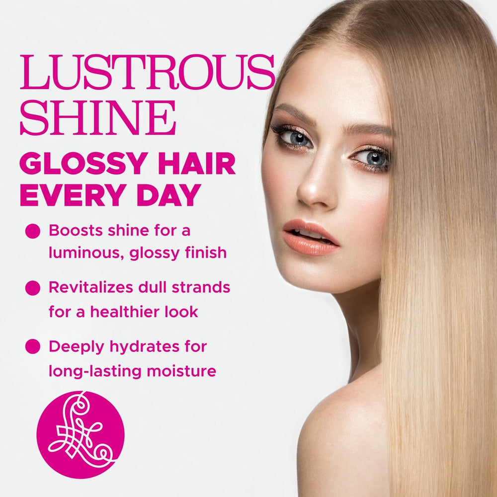 Luseta Glossy Pearl moisture-barrier action shot demonstrates hydration retention on hair surface