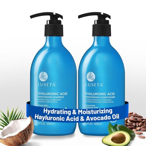 Luseta Hyaluronic Acid Moisturizing Shampoo bottle delivers hydration for softer, shinier hair.