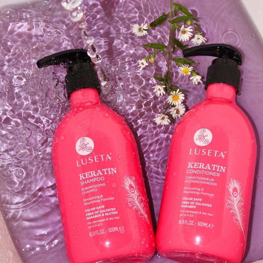 Luseta Keratin Conditioner smoothing application for sleek hair