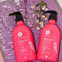 Luseta Keratin Conditioner smoothing application for sleek hair