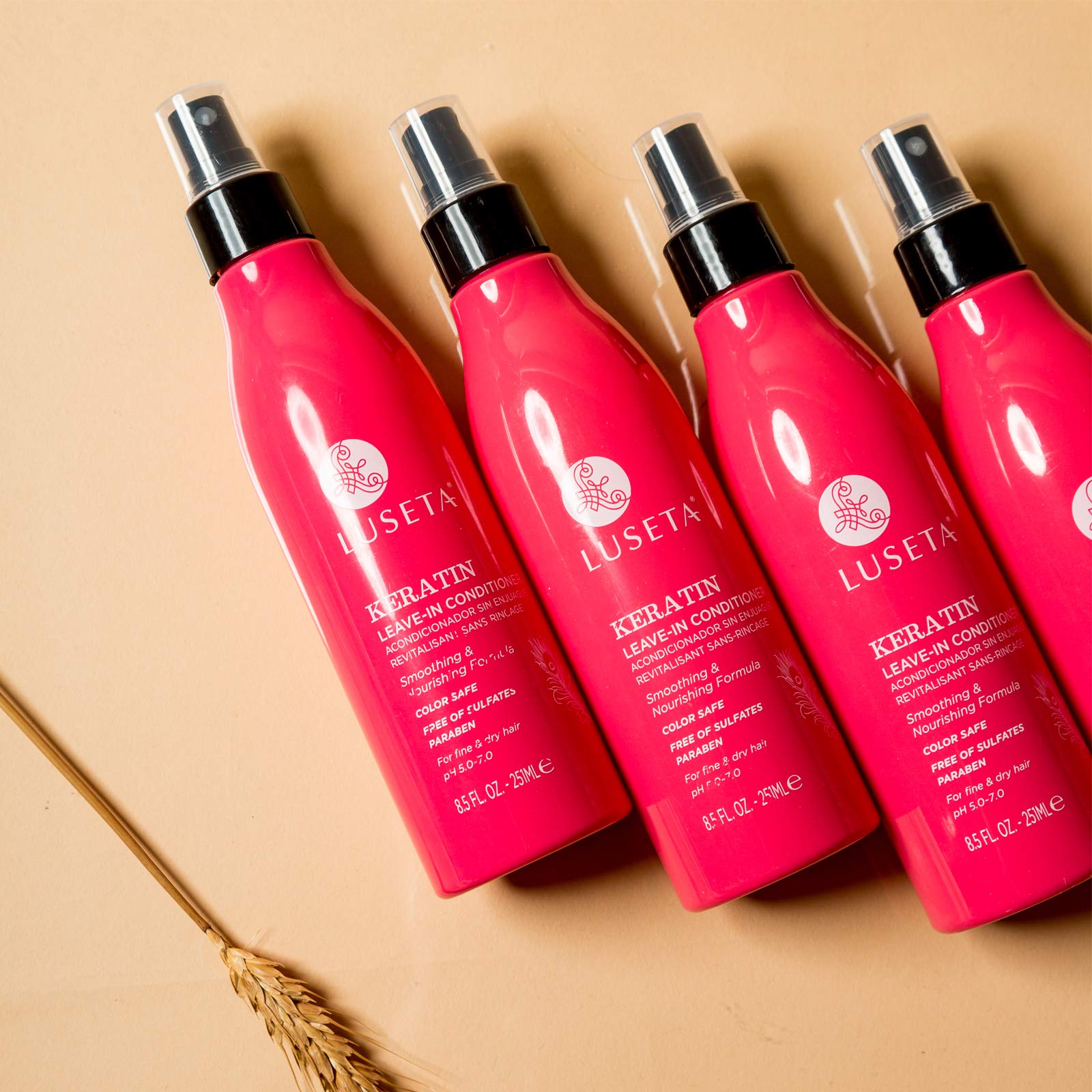Luseta Keratin Leave-In Conditioner color-safe formula protects color while moisturizing.