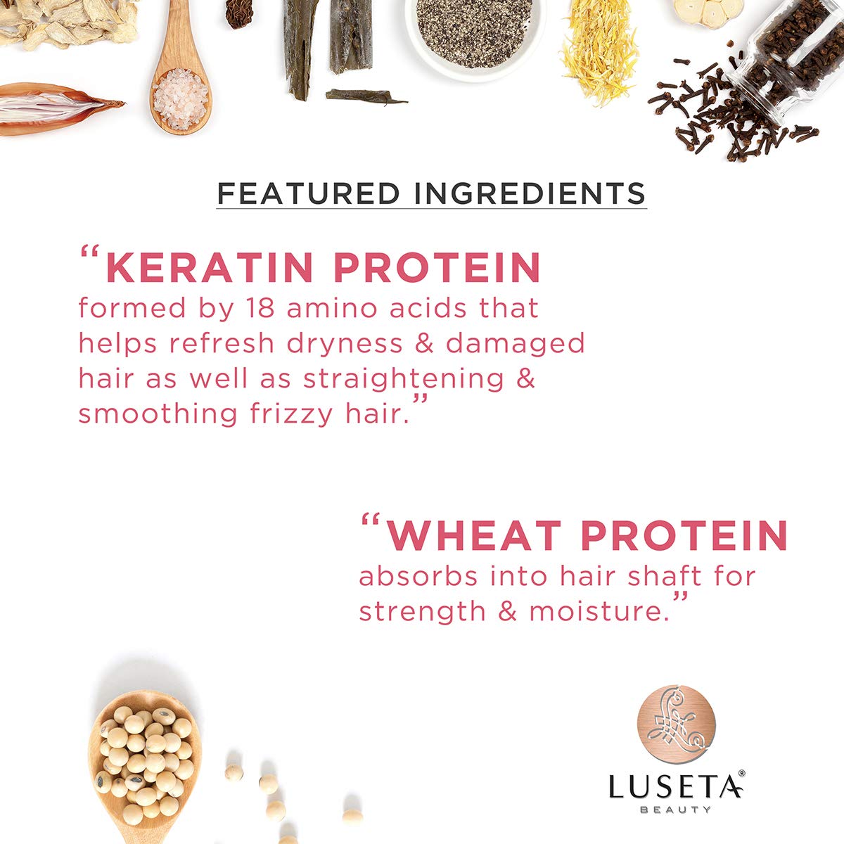 Luseta Keratin Smooth hair strands close-up reveal smoother, shinier hair.