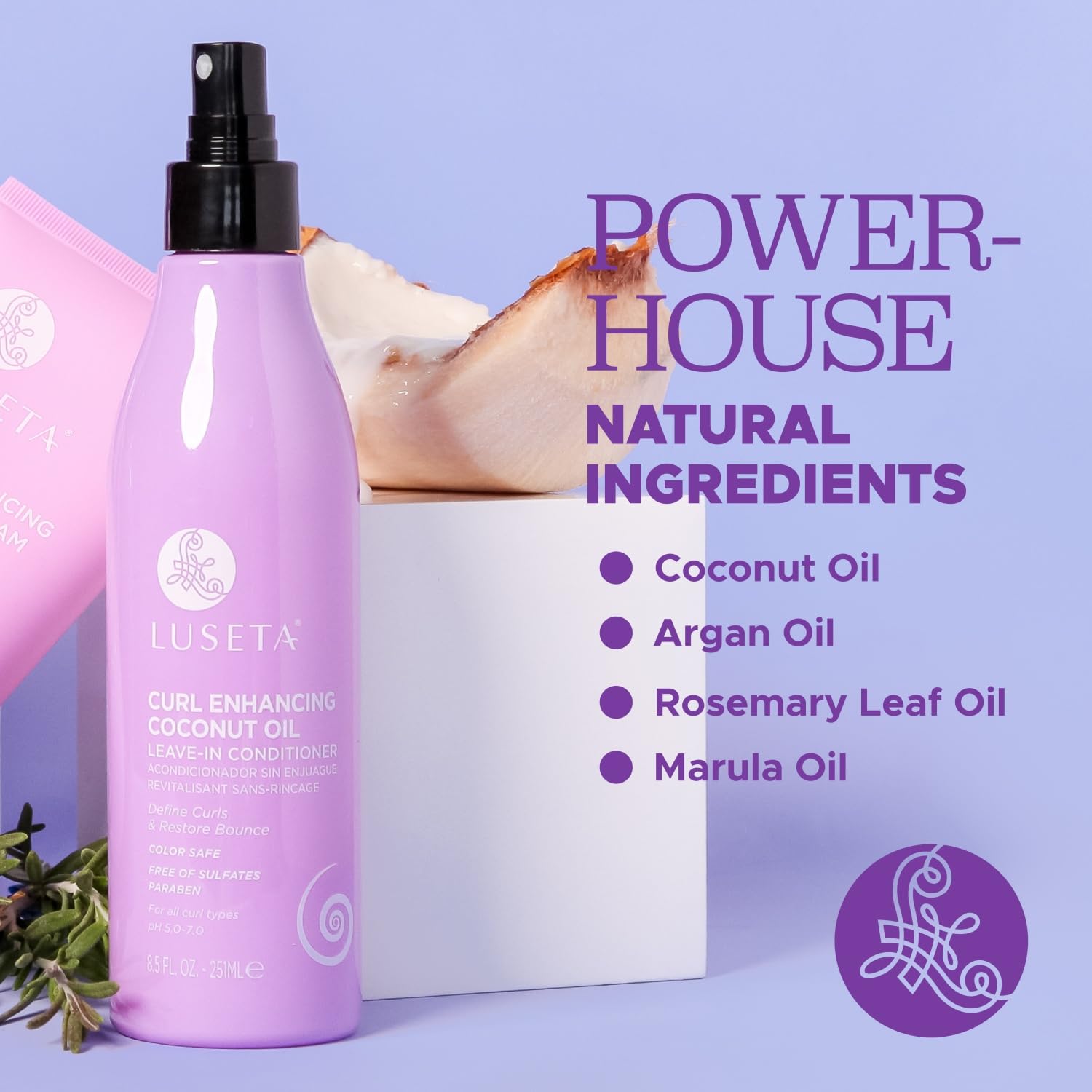 Luseta leave-in for curly hair defines damp curls