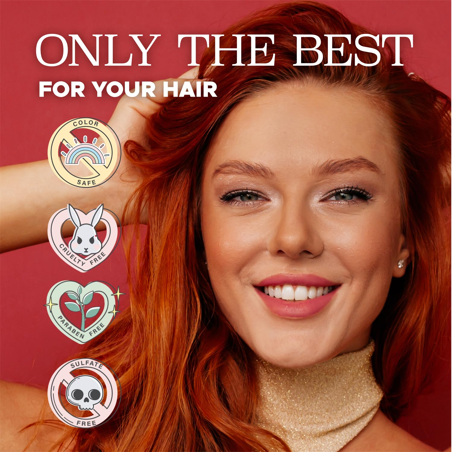 Luseta Red Hair Conditioner application shows silky finish