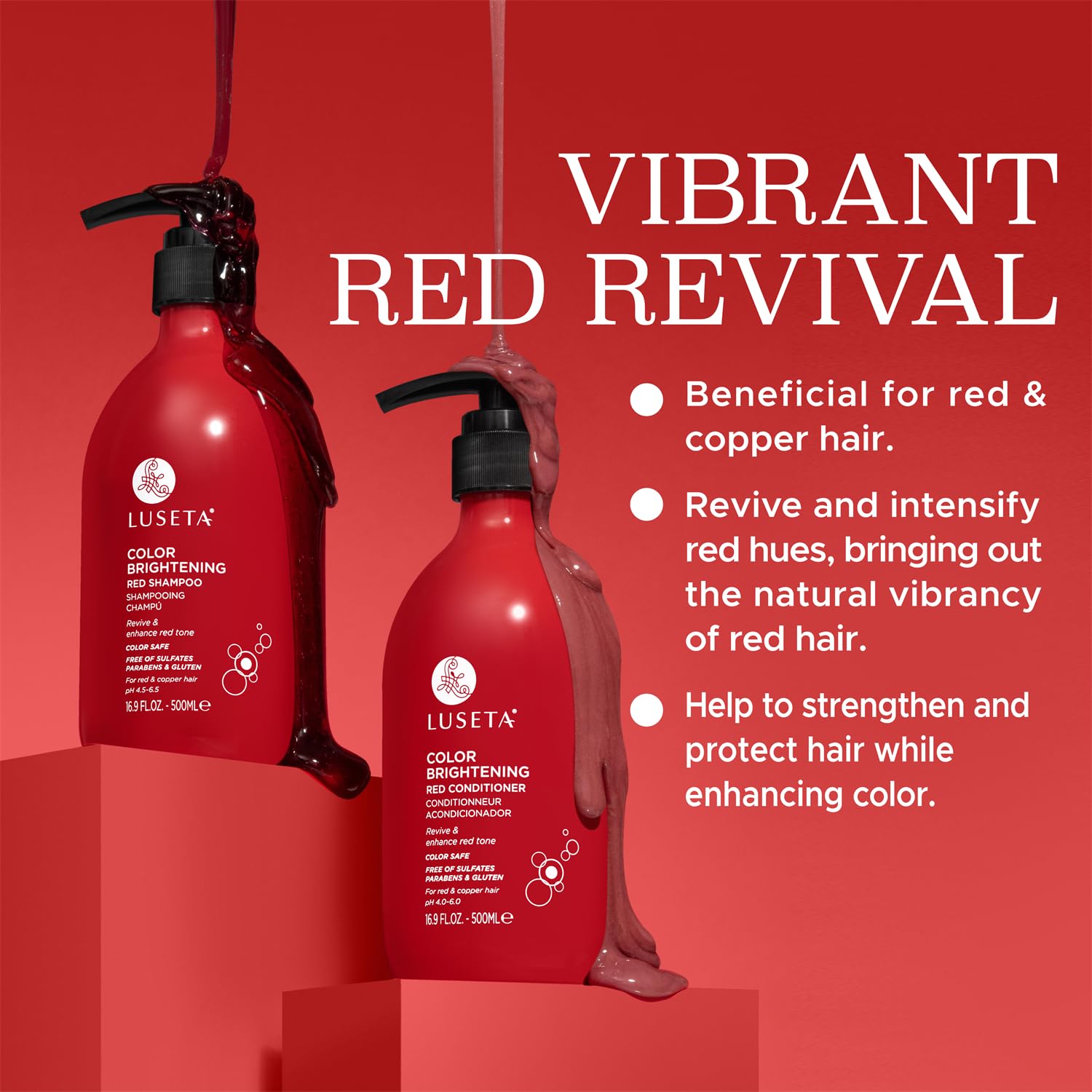 Luseta Red Hair Set packaging on display for color treated hair