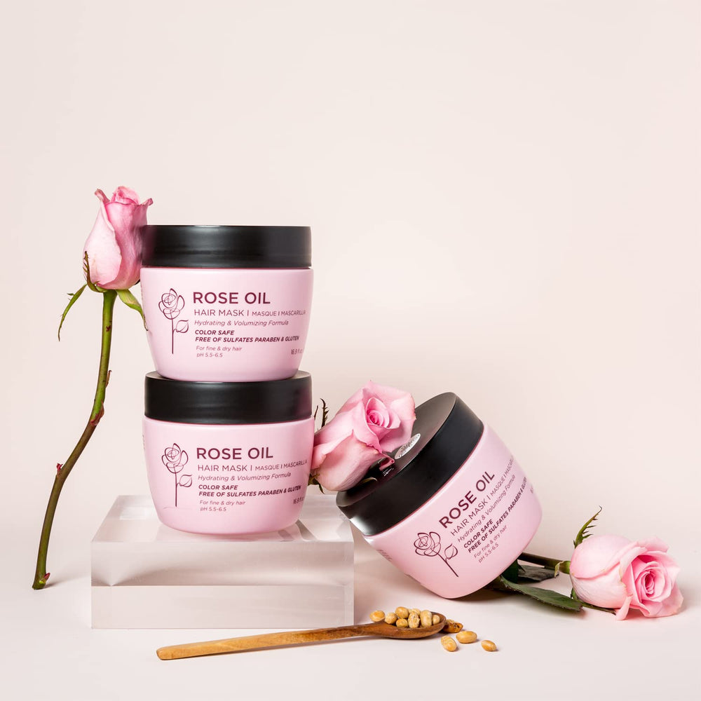 Luseta rose oil hair mask textured hair closeup showing frizz control