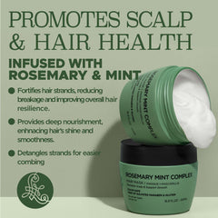 Luseta Rosemary Mint Hair Mask applying to damp strands for detangling.