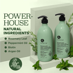 Luseta Rosemary Mint Shampoo lather close-up with cleansing action and refreshing scent