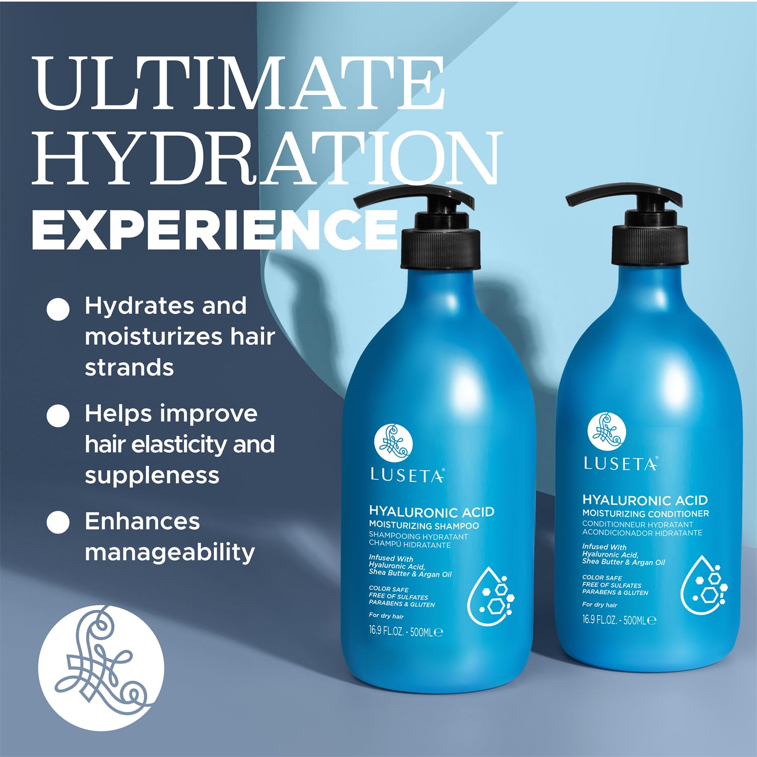 Luseta set packaging front view highlights value and double-size bottles.