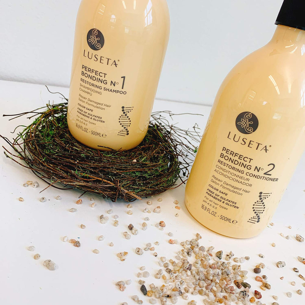 Luseta sulfate-free gluten-free label signaling gentle, safe care.