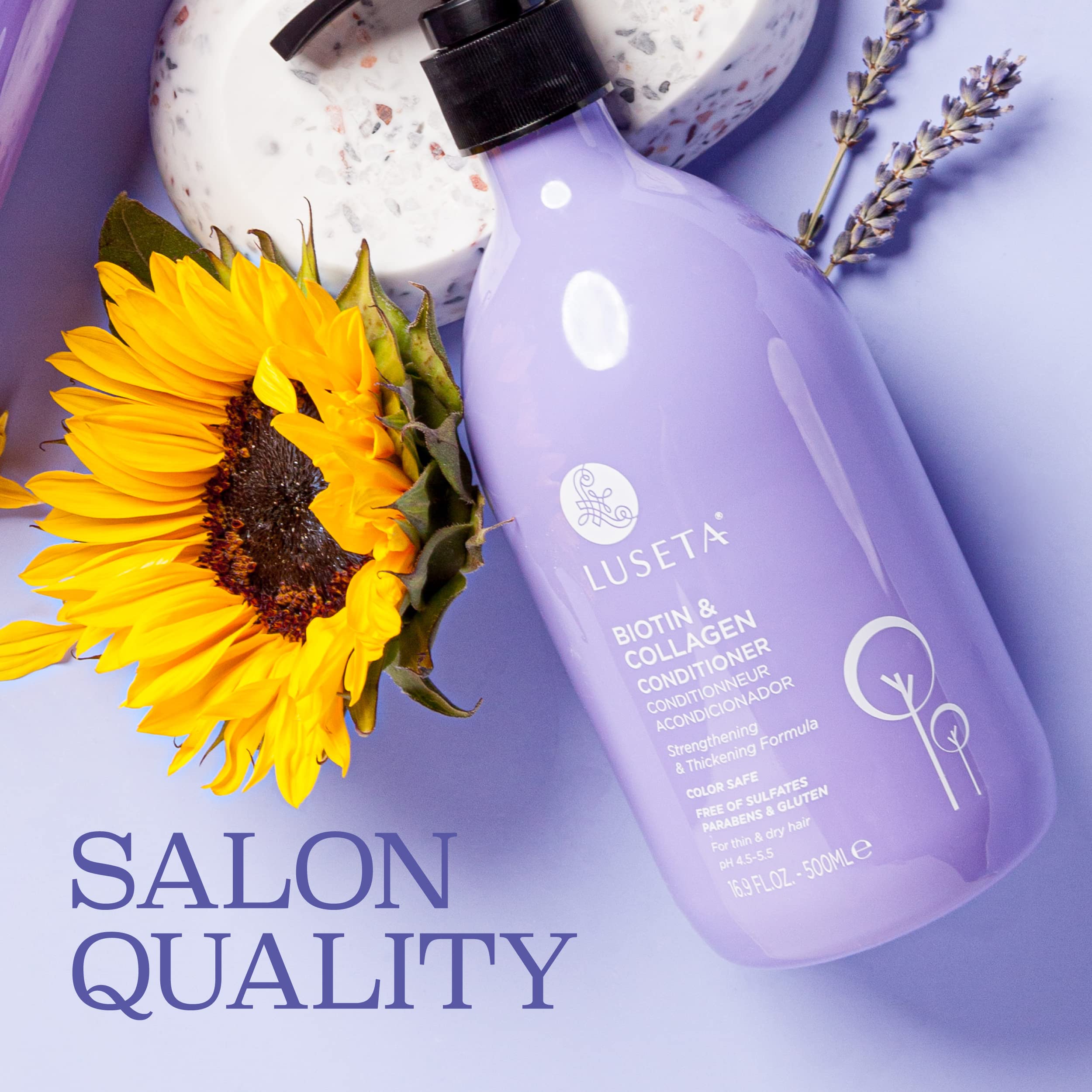 Luseta sulfate-free packaging icon communicates gentle cleansing for daily care.