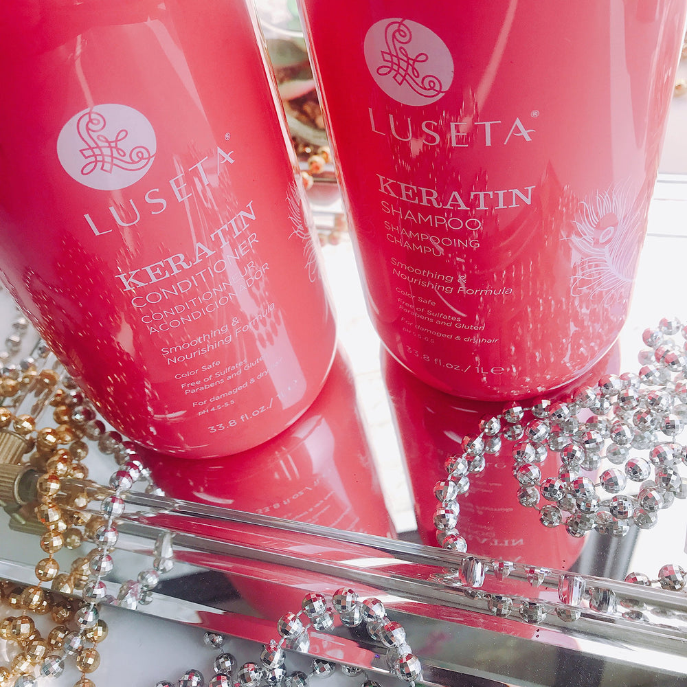 Luseta sulfate-free label emphasizes gentle cleansing for sensitive scalps.