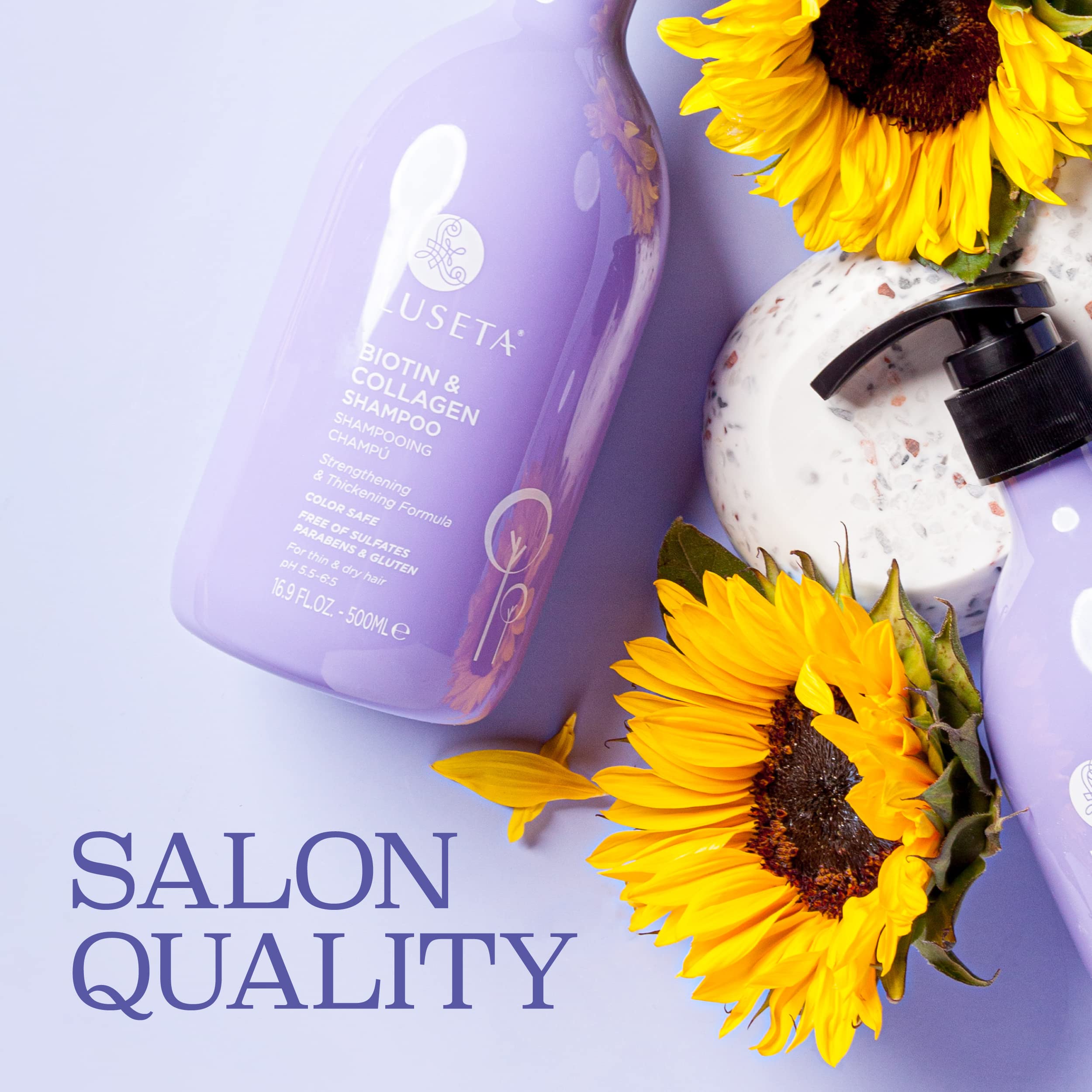 Luseta sulfate-free and pH-balanced badge on packaging
