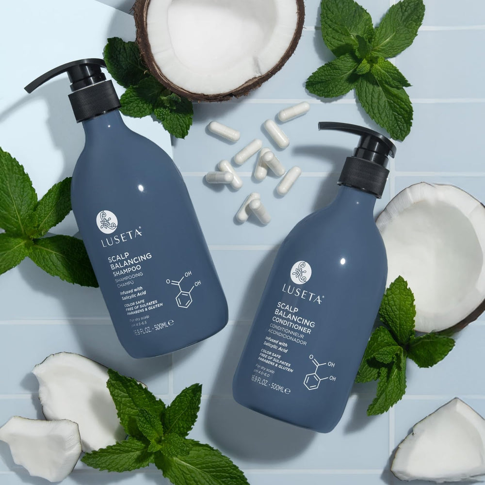 Luseta sulfate- and parabens-free badge on packaging for gentle cleansing.