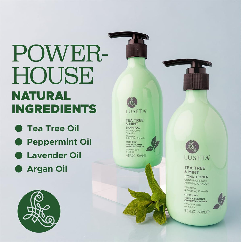 Luseta Tea Tree Mint lavender oil droplets — calming scent for a soothing routine