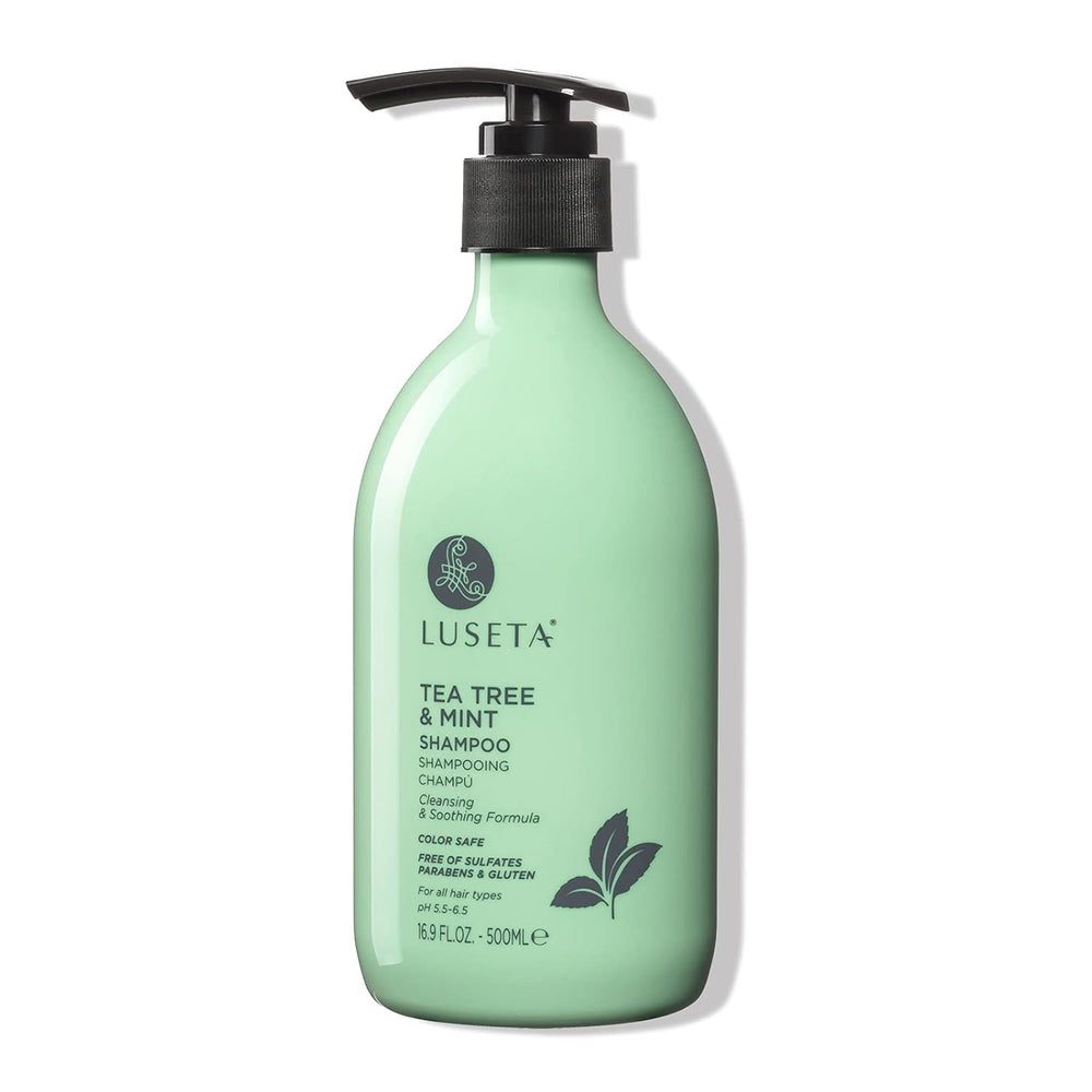 Luseta Tea Tree & Mint Shampoo bottle front for a refreshing cleanse.
