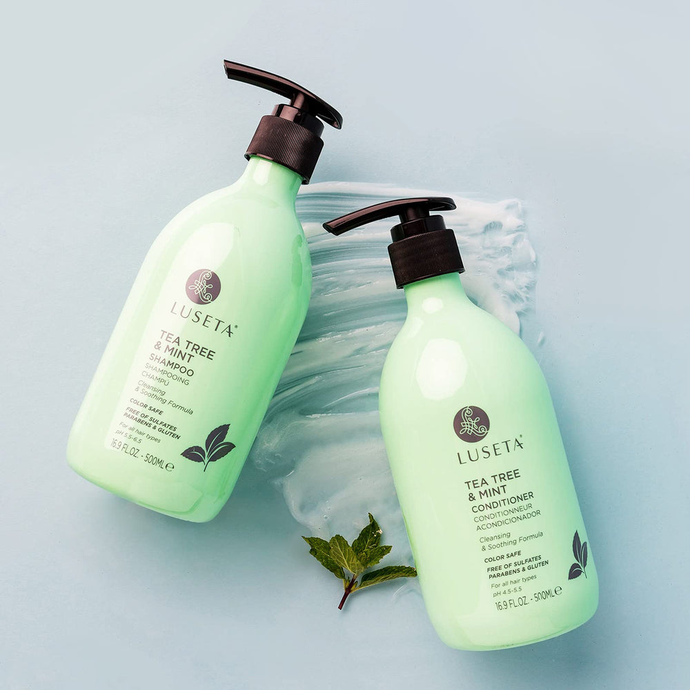 Luseta Tea Tree & Mint Shampoo color-safe bottle for all hair types.