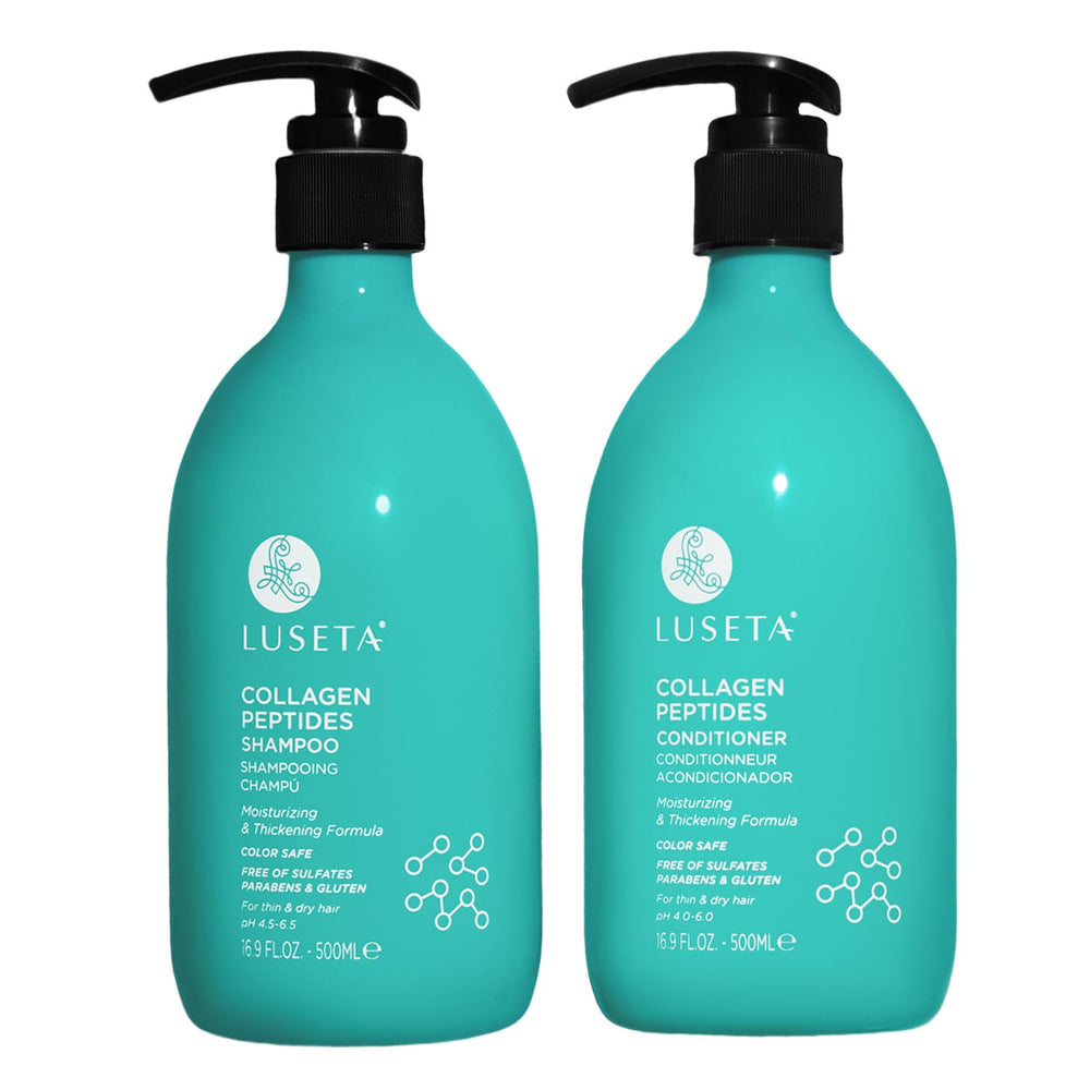 L Luseta thickening shampoo bottle front shows volumizing formula for fuller-looking hair