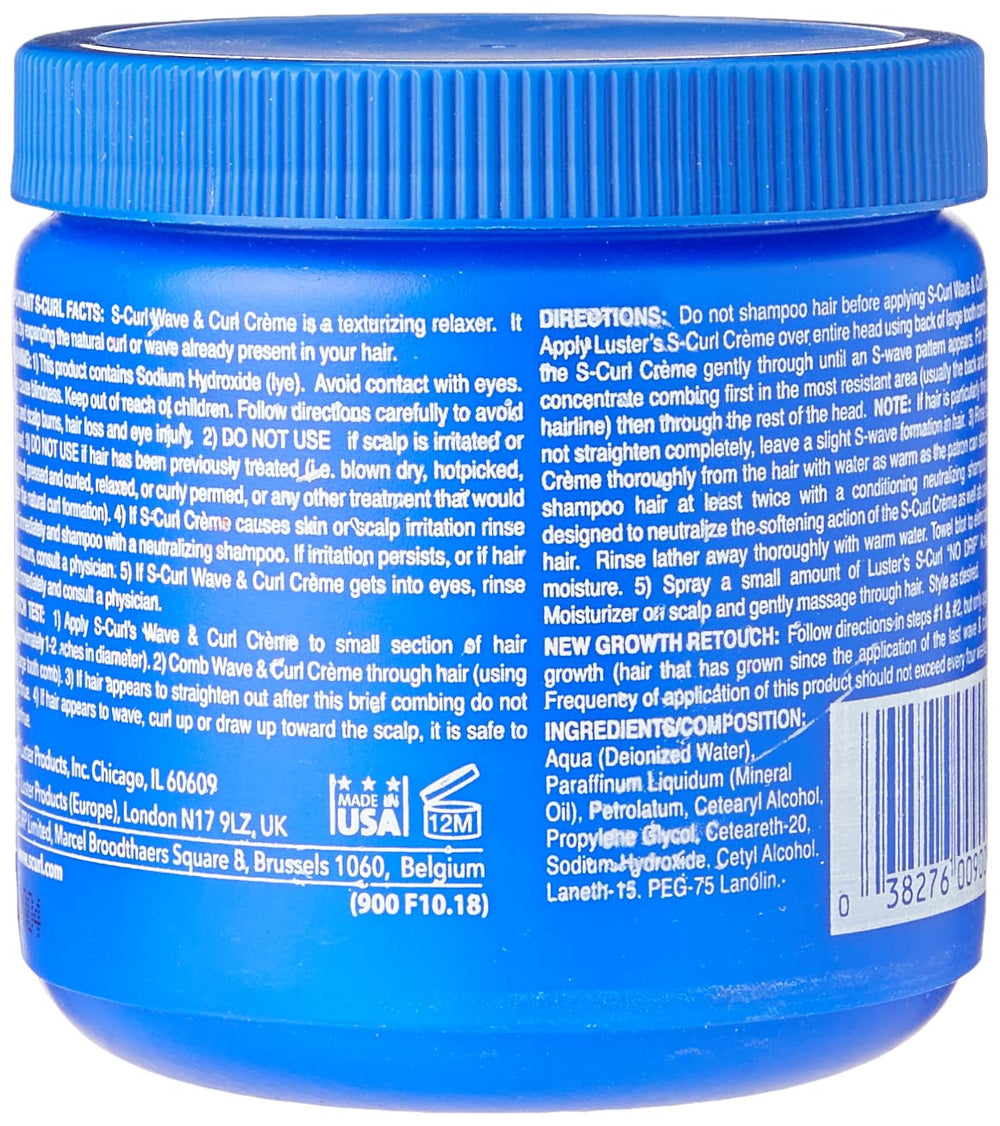 Luster S Curl Texturizer Regular application on hands for smooth finish.
