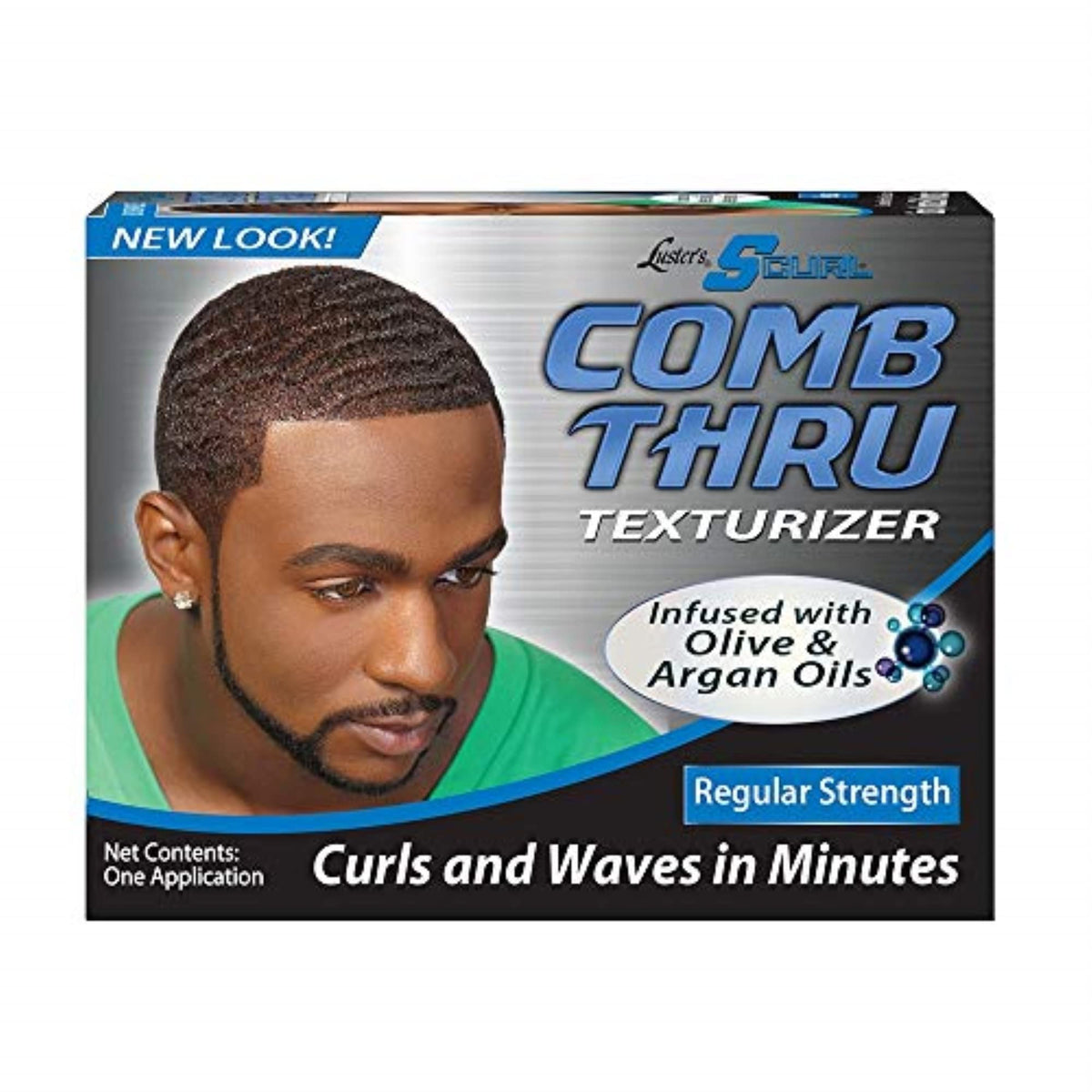 Luster's Curl Text Kit clay jar featuring olive and argan oils for defined, hydrated curls