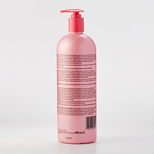 Luster's Pink Oil Moisturizer pump-dispense demonstrates easy application for daily moisture