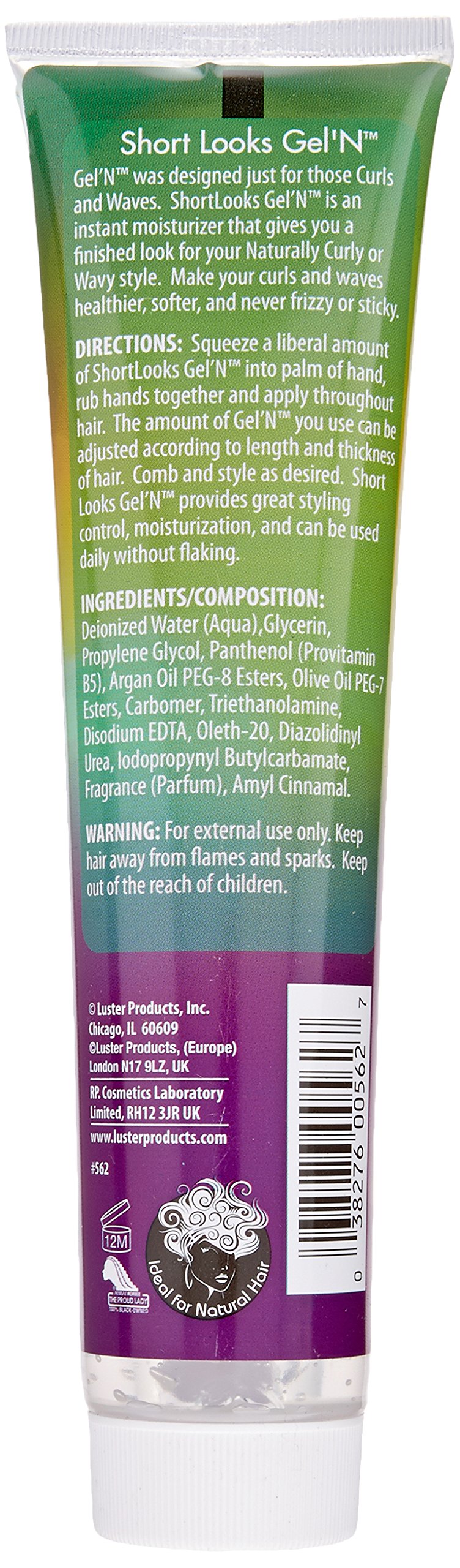Luster's ShortLooks Gel ’n hair-style demonstrates flexible styling with lasting shine.