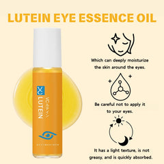 Lutein Eye Essential Oil bottle drum-top view highlights controlled, drop-free dispensing.