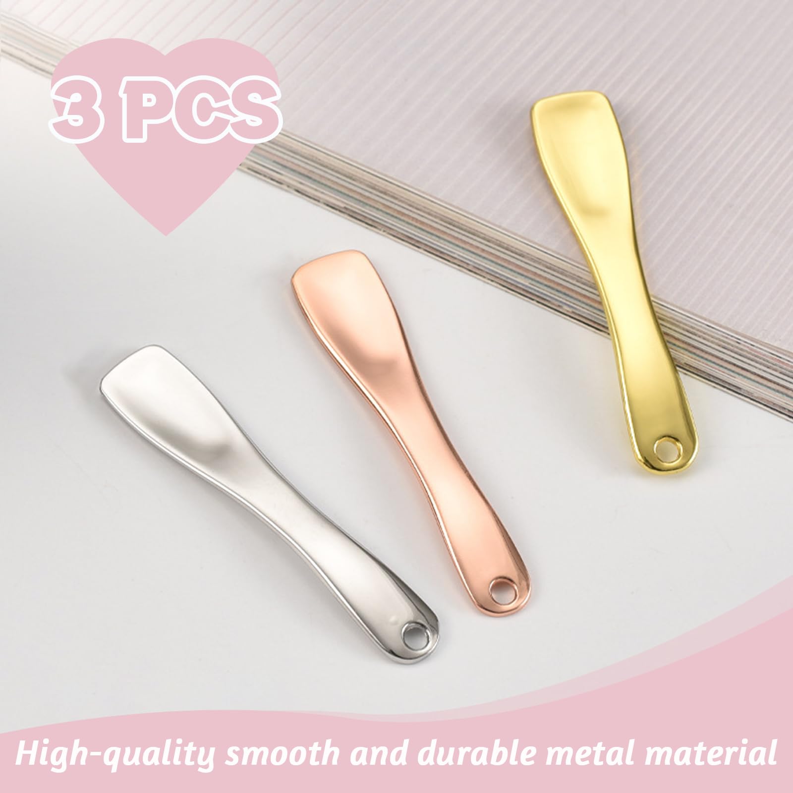 LUTQ cosmetics scoop rose gold ready for cream and mask application