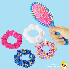 LUV HER Baby Shark multicolor scrunchies provide playful, secure styling.
