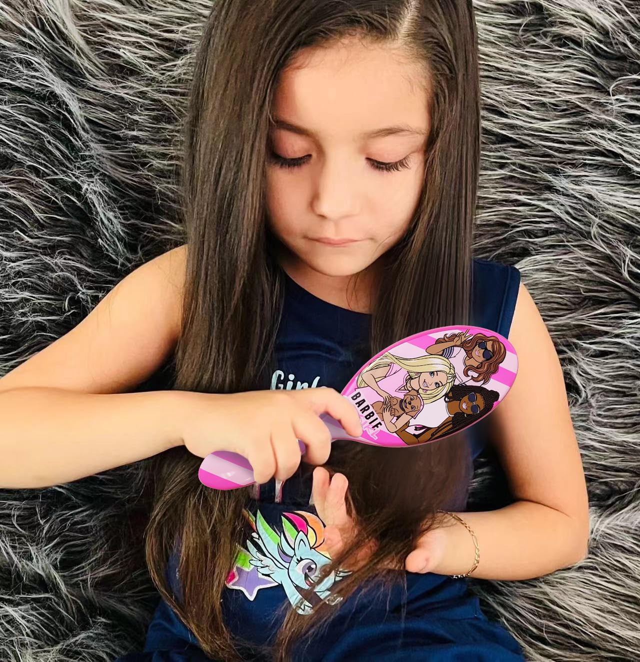 LUV HER Barbie scrunchies 4pcs display colorful silk-feel elastics