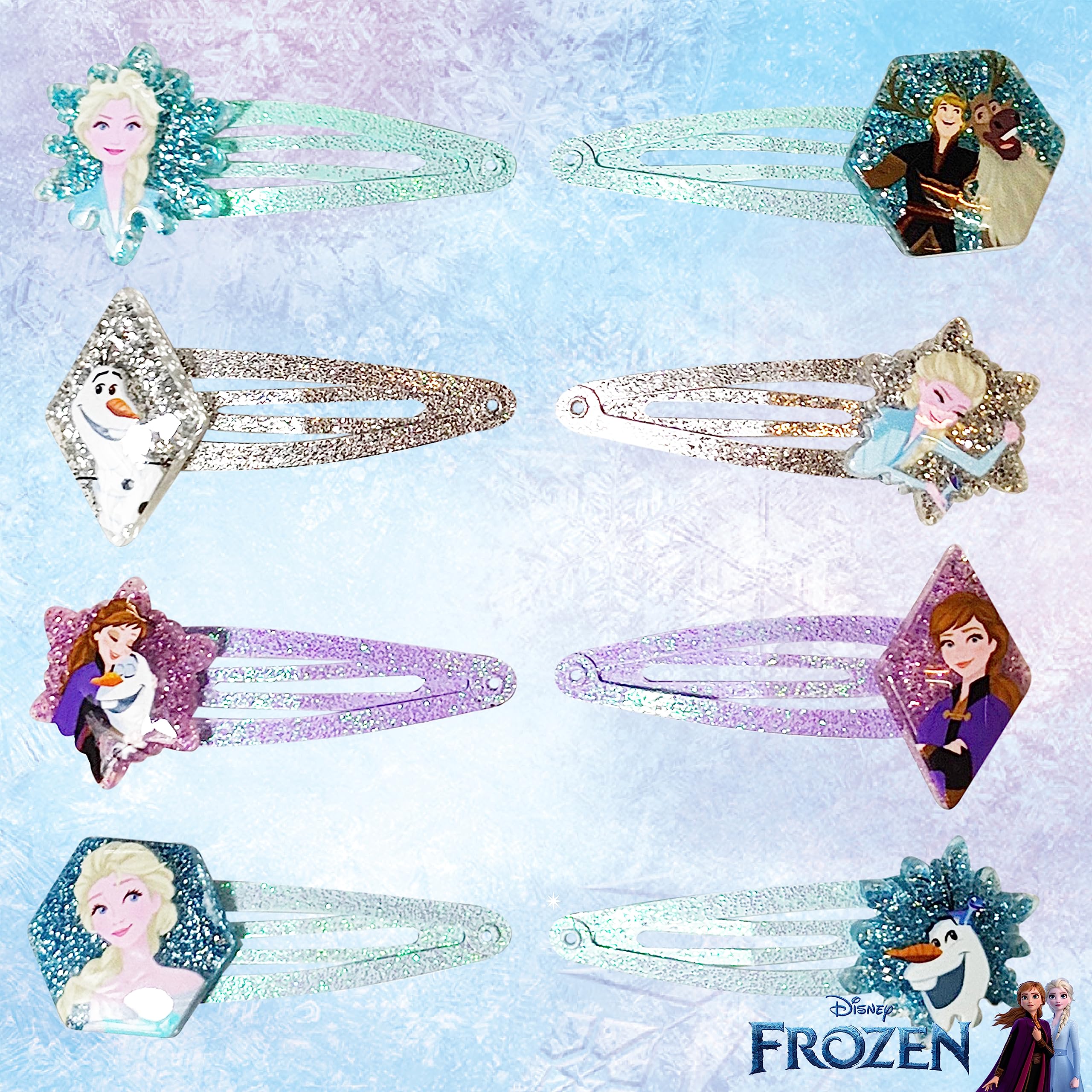 LUV HER Disney Frozen hair clips close-up highlights vibrant colors for playful styling