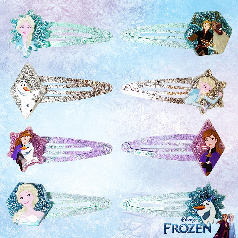 LUV HER Disney Frozen hair clips close-up highlights vibrant colors for playful styling