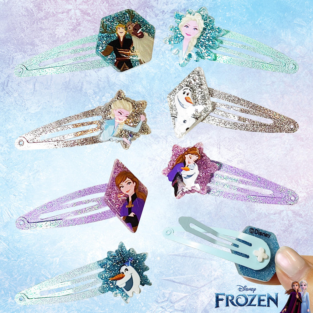 LUV HER Disney Frozen hair clips packaging image emphasizes online exclusive quality