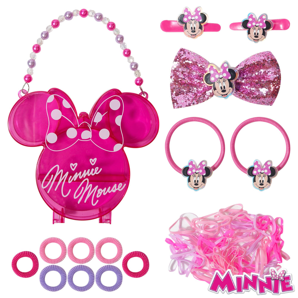 LUV HER Disney Minnie hair accessory case with Minnie charm neatly organizes clips