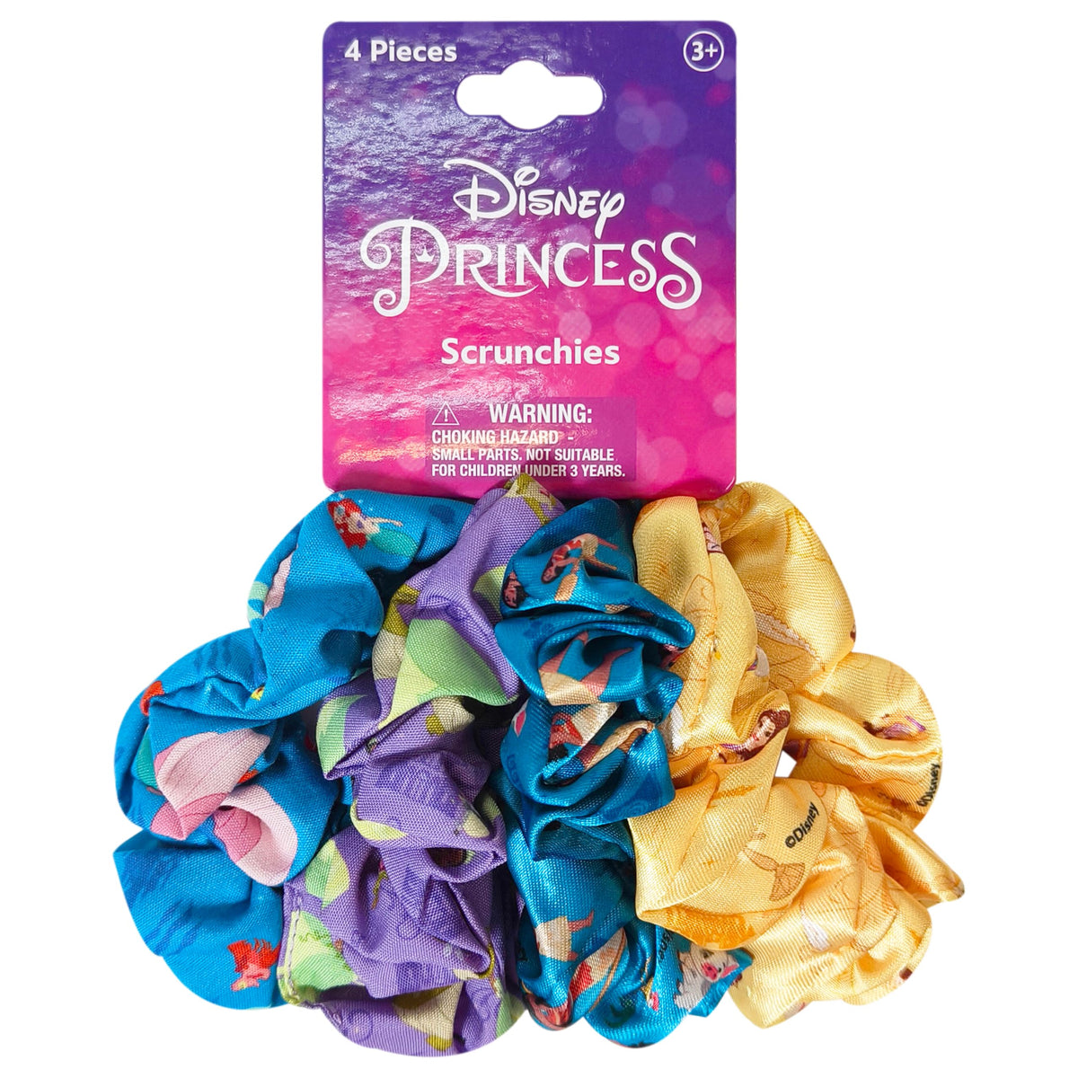 LUV HER Disney Princess scrunchies pack shows four large designs for easy outfit coordination.