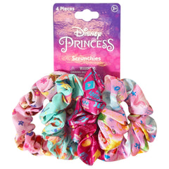LUV HER Disney Princess scrunchies pack close-up showing soft fabric for gentle hair care.