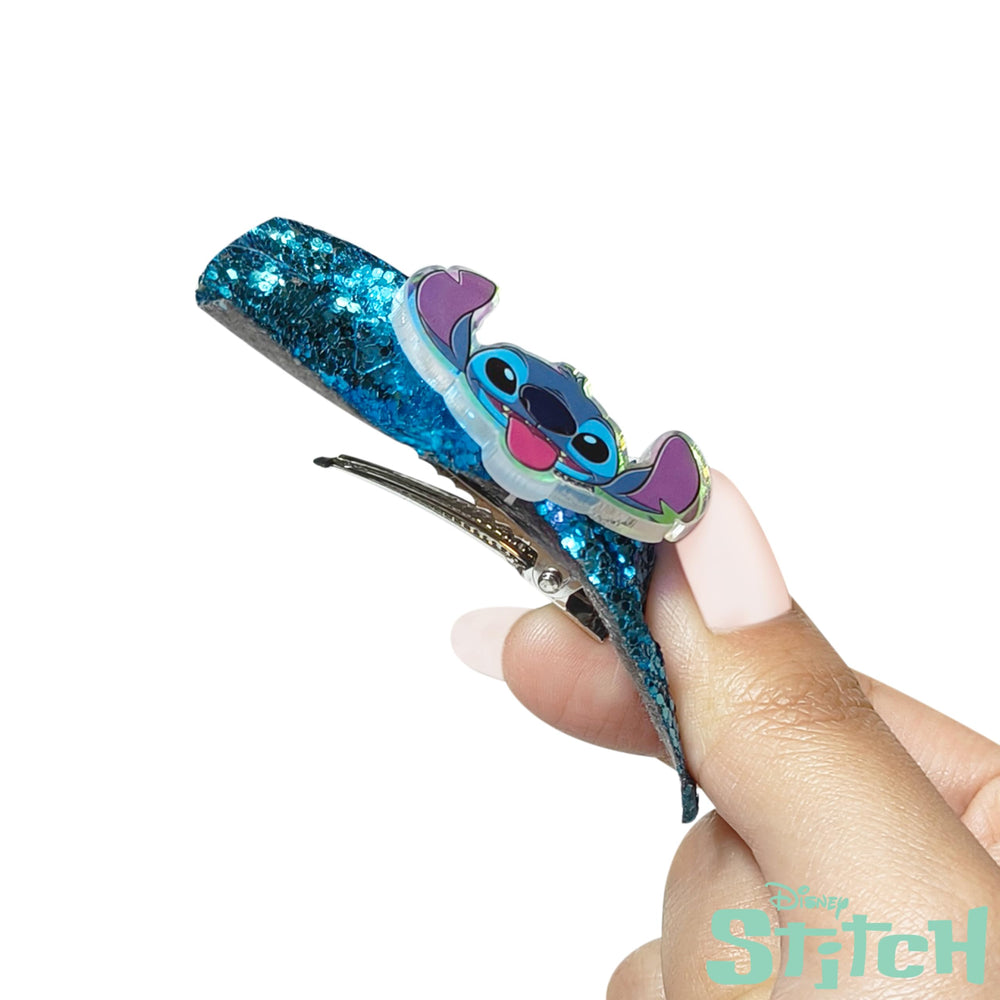 LUV HER Disney Stitch glitter bow adds playful detail to looks.