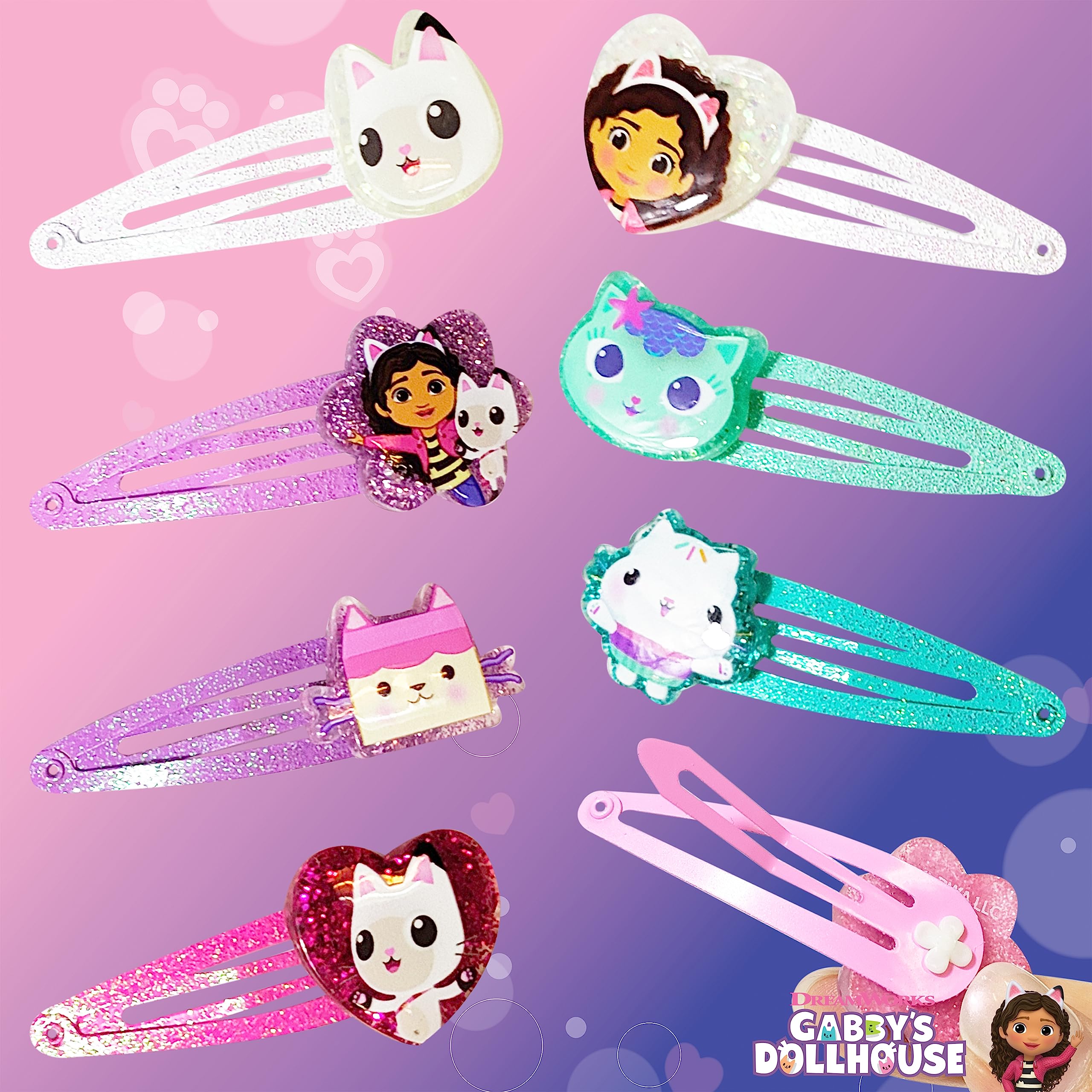 LUV HER Gabby's Dollhouse clips with non-slip grip reduce pulling during styling