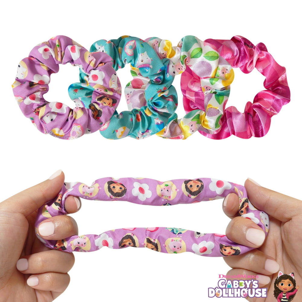 LUV HER Gabby's Dollhouse scrunchies 4-colors variety for mix-and-match outfits
