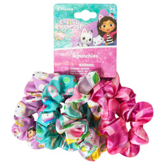 LUV HER Gabby's Dollhouse scrunchies pack-4-large-printed characters keep hair stylish and secure